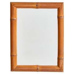 French Designer, Wall Mirror, Bamboo, France, c. 1960s