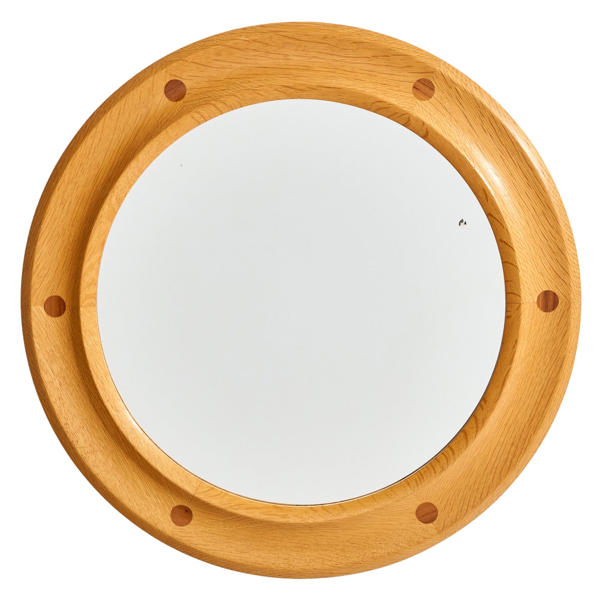 Sigvard Bernadotte & Acton Bjørn, Miroir mural, Oak, Teck, Suède, années 1960 en vente