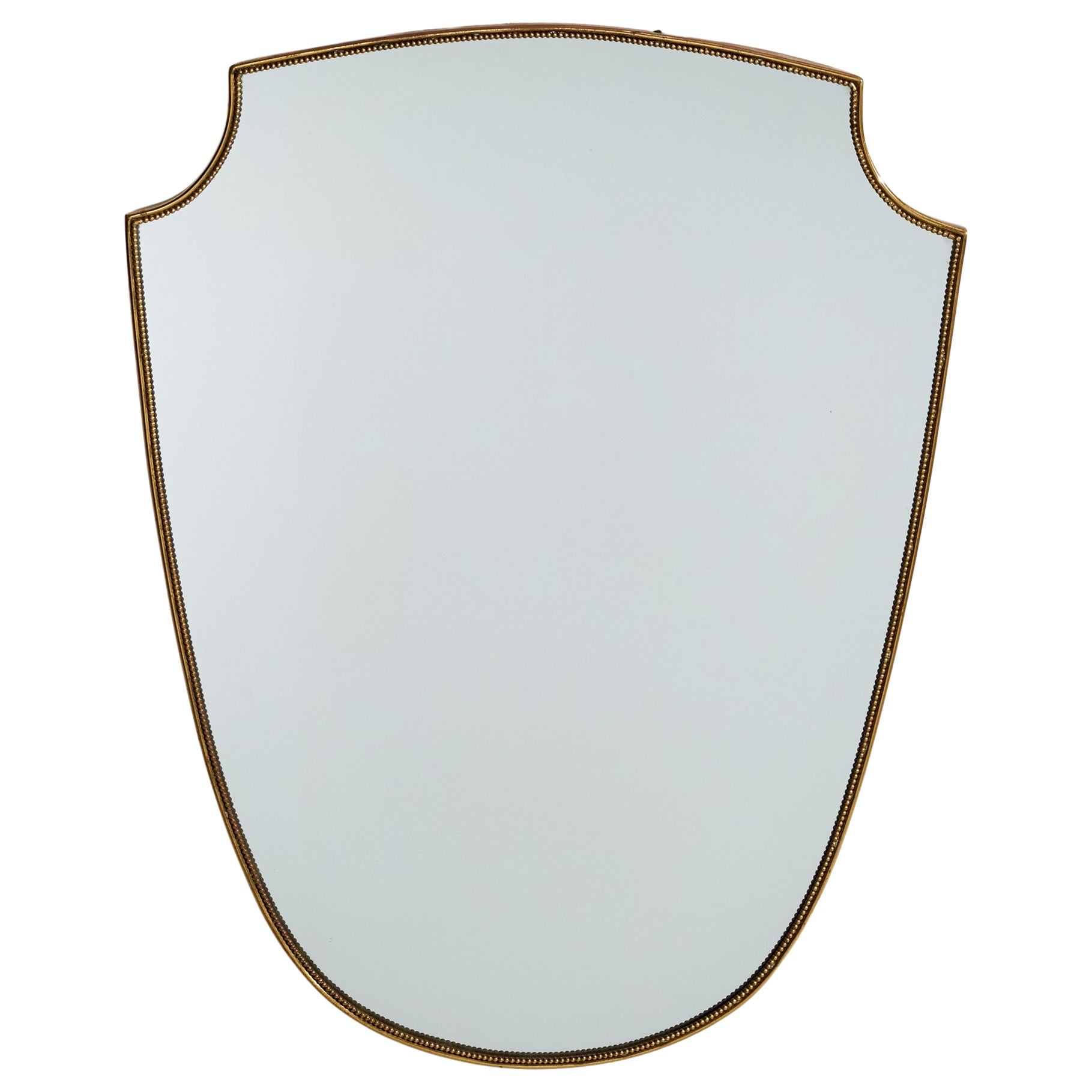 Italian Designer, Wall Mirror, Brass, Italy, 1950s