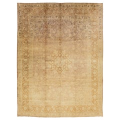 20th Century  Persian Tabriz Wool Rug In Tan Color Allover Design