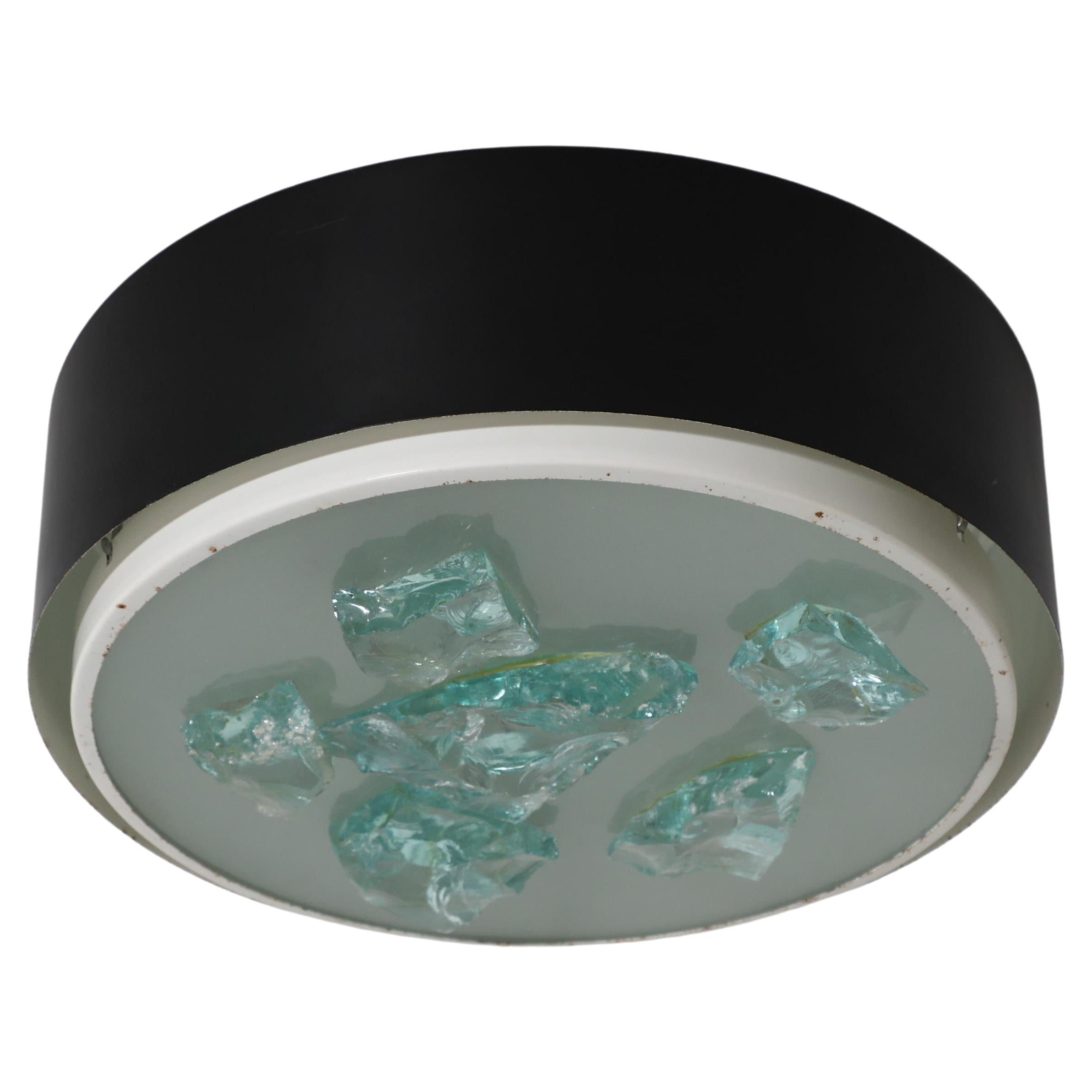 Lampe à encastrer noire et blanche des années 50 RAAK R-28/P Shards en vente