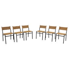 Juego de seis sillas de comedor de ratán "SE 05" de Martin Visser para 't Spectrum, 1960