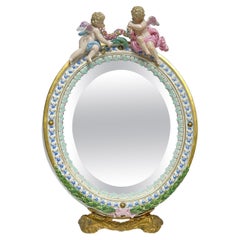 19th Century Meissen Porcelain Boudoir Mirror