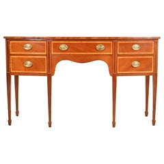 Kindel Furniture Federal Inlaid Mahogany Bow Front Sideboard Credenza
