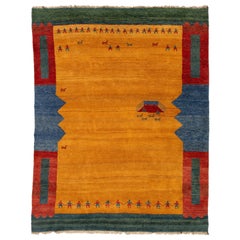 Contemporary Persian Gabbeh Wool Rug With Multicolor Pattern
