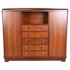 Louis Majorelle Signed French Art Deco Rosewood Armoire Dresser or Bar Cabinet