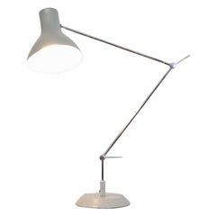 Mid-Century Satin Gray Industrial Task Lamp with Chrome Stem by Napako