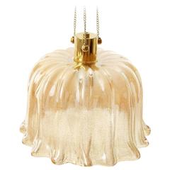 Barovier Pendant Light, Amber Tone Murano Glass, 1960s 7