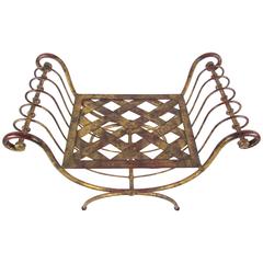 Mid-Century Modern Brass Finish Stool 10