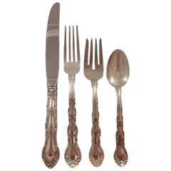 French Scroll by Alvin Sterling Silver Flatware Set for Eight Service 33 Pieces
