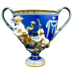 Antique Minton Majolica Mythological Bacchanal Cup, circa 1859