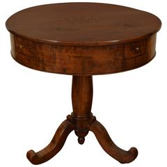 Italian Neoclassical Walnut 4-Drawer Pedestal Table