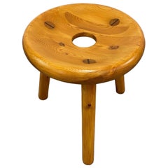 Beautiful Bertel Gardberg Pine Doughnut Sauna Stool, Normark 1950s