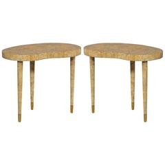 Pair of Aerin Zelda Occasional Tables Taupe