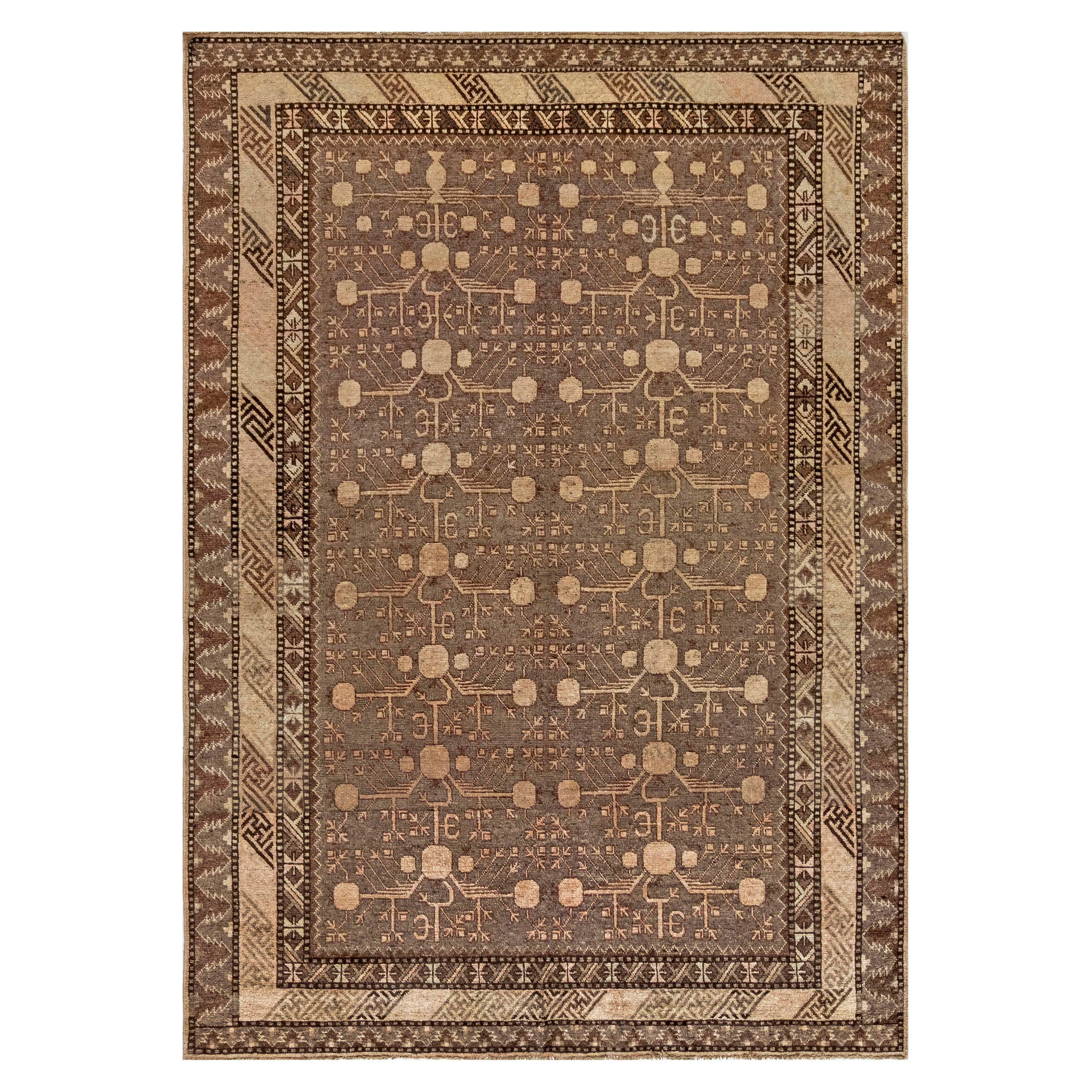 Doris Leslie Blau Midcentury Samarkand Handmade Wool Rug