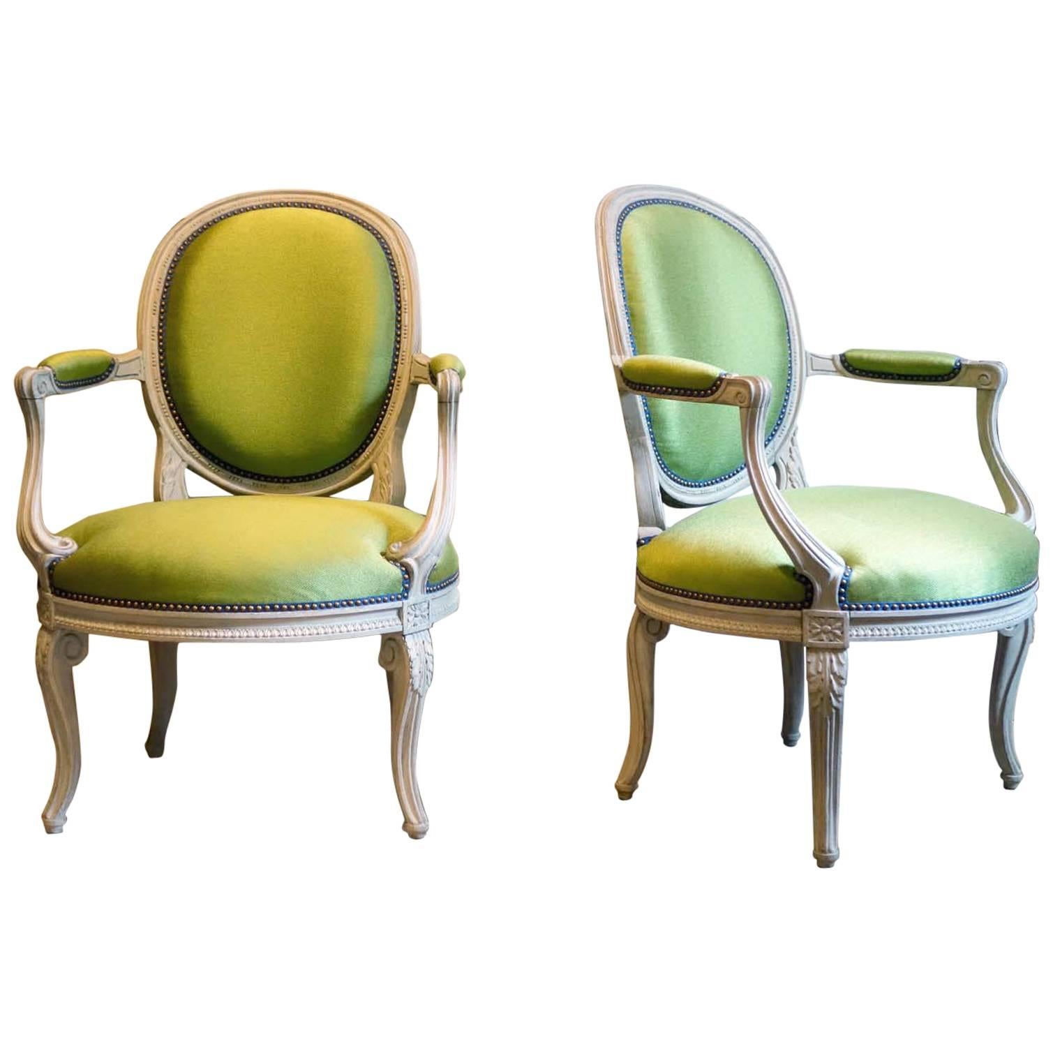 Pair of Louis XVI Fauteuils by Jansen after Jacob