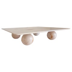 Mid Century Modern salmon pink sphere coffee table, Italy, 1970s