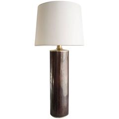 Buche Amber Woodgrain Design Cloisonné Table Lamp