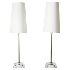 Midcentury Glass Table Lamps by Carl Fagerlund, Orrefors, Sweden, 1960s