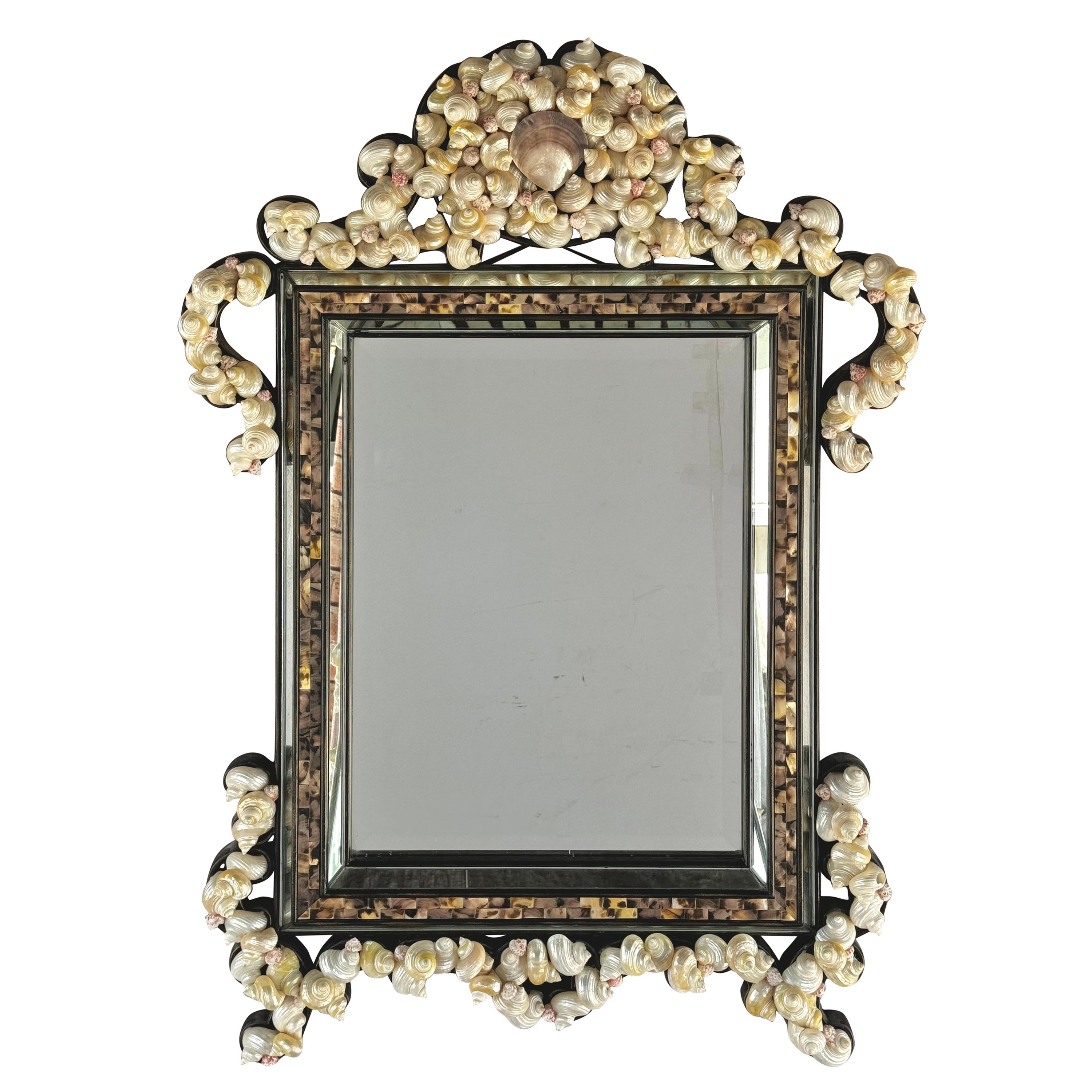 Natural Shell Framed Rectangular Mirror