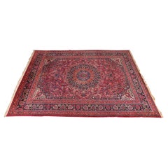 Vintage Hand-Knotted Persian Moud Room Size Wool Rug