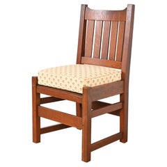 Antique Stickley Mission Oak Arts & Crafts Side Chair, Circa 1900