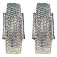 Pair Of Art Deco Style Murano Glass Sconces