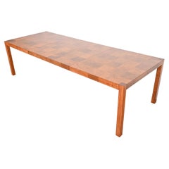 Milo Baughman for Thayer Coggin Patchwork Burl Wood Parsons Dining Table