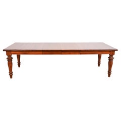 Baker Furniture English Country Solid Mahogany Farmhouse Harvest Dining Table