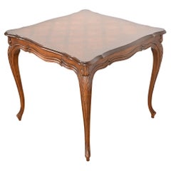 Karges French Provincial Louis XV Carved Walnut Breakfast Table or Game Table