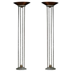 Post-Modern Copper Floor Lamps by Jim Bindman for Rainbow Lamp, 1980s, Signed