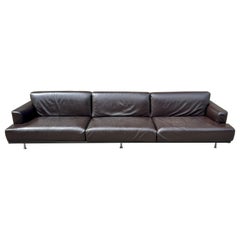 Long Leather Sofa Piero Lissoni for Cassina