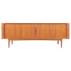 Danish Modern Teak Tambour Door Credenza by Bernhard Pedersen & Son
