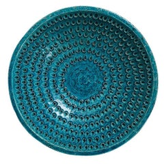 Cuenco Aldo Londi Bitossi Lacrima, Cerámica, Azul, Firmado