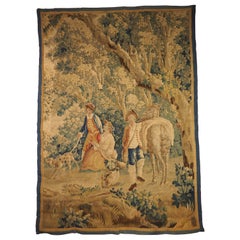 Antique French Hunting Scene Tapestry by the Manufacture D'Aubusson, Circa 1780