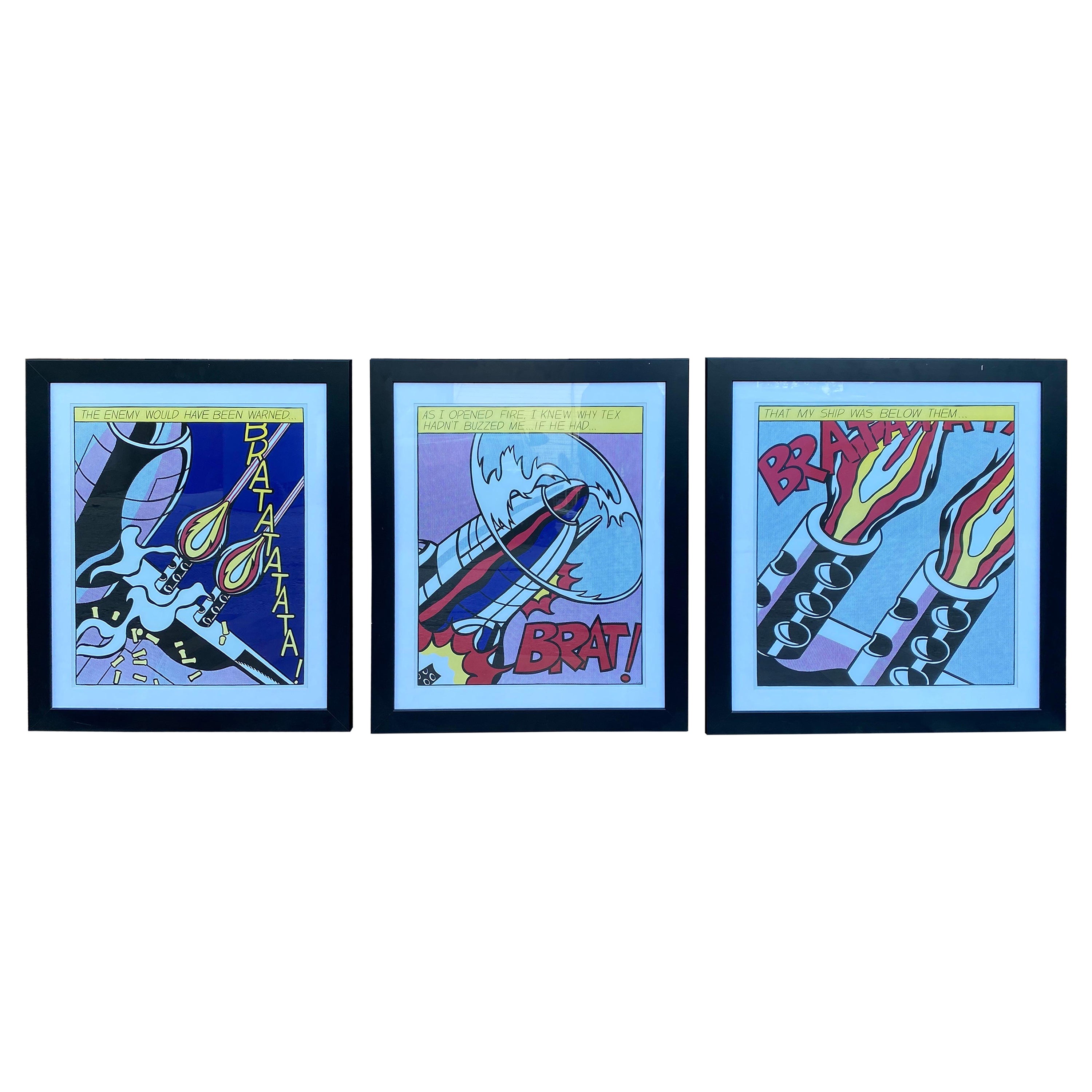 Vintage Framed Roy Lichtenstein Lithograph Prints Stedelijk Museum - Set of 3