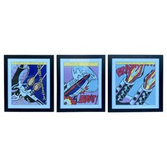 Vintage Framed Roy Lichtenstein Lithograph Prints Stedelijk Museum - Set of 3