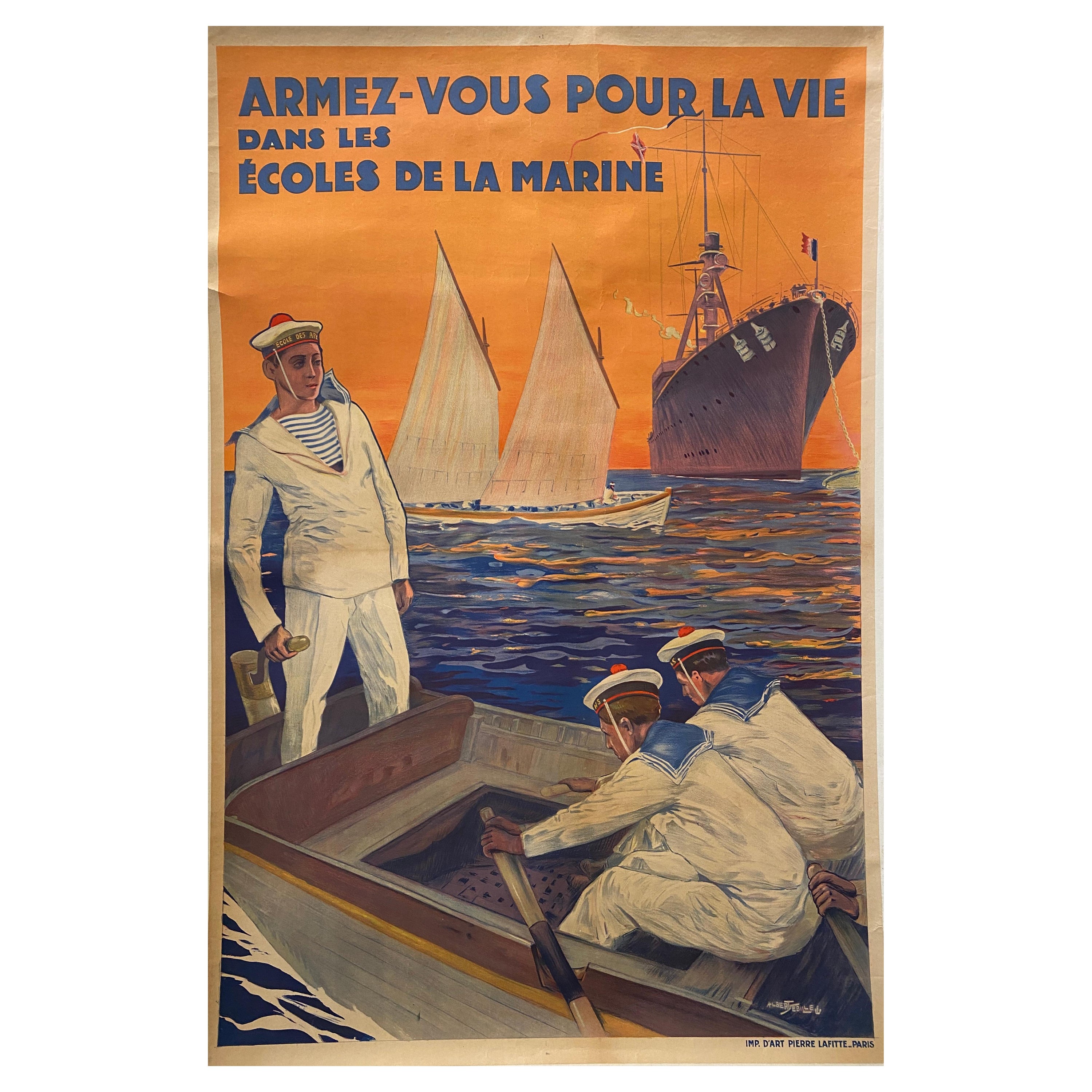 'Armez - Vous Pour La Vie Dans Les Ecoles De La Marine' c. 1925 Poster originale
