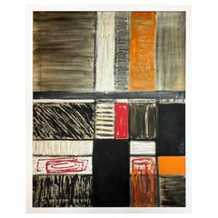 1959 MId-Century Modern Abstract Mixed Media Painting, Signed