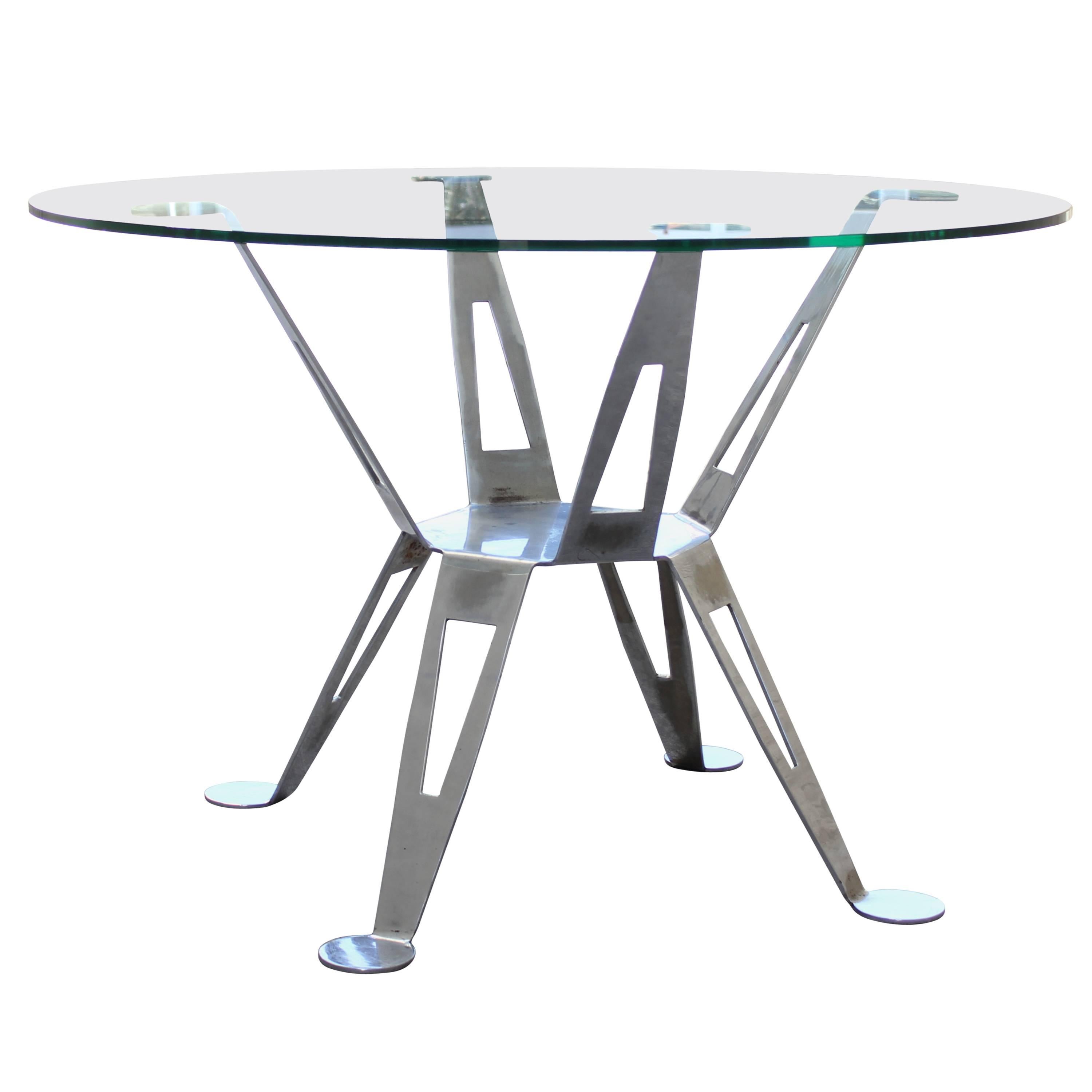 Mexico, Pedro Ramirez Vazquez Chromed Steel Dining Table For Sale