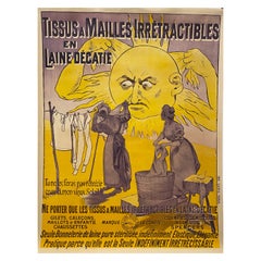 Affiche originale française pour la laine délicate, "Laine Décatie" Début du 20e siècle