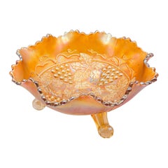 Ciotola di Carnevale vintage, vetro lustro inglese, piatto decorativo per dolci, 1930