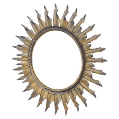 Mid-Century Modern Sunburst Mirror Brass, circa 1960