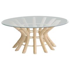 Sculptural Mid-Century Rattan Cocktail Table
