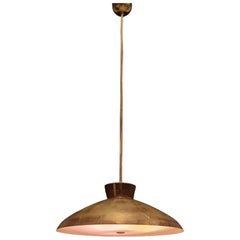Rare Lisa-Johansson-Pape Large Perfortated Brass Ceiling Lamp, Orno 1950s
