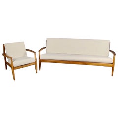 Danish 3 Seater Sofa & Matching Armchair Model 118 Grete Jalk For France & Son