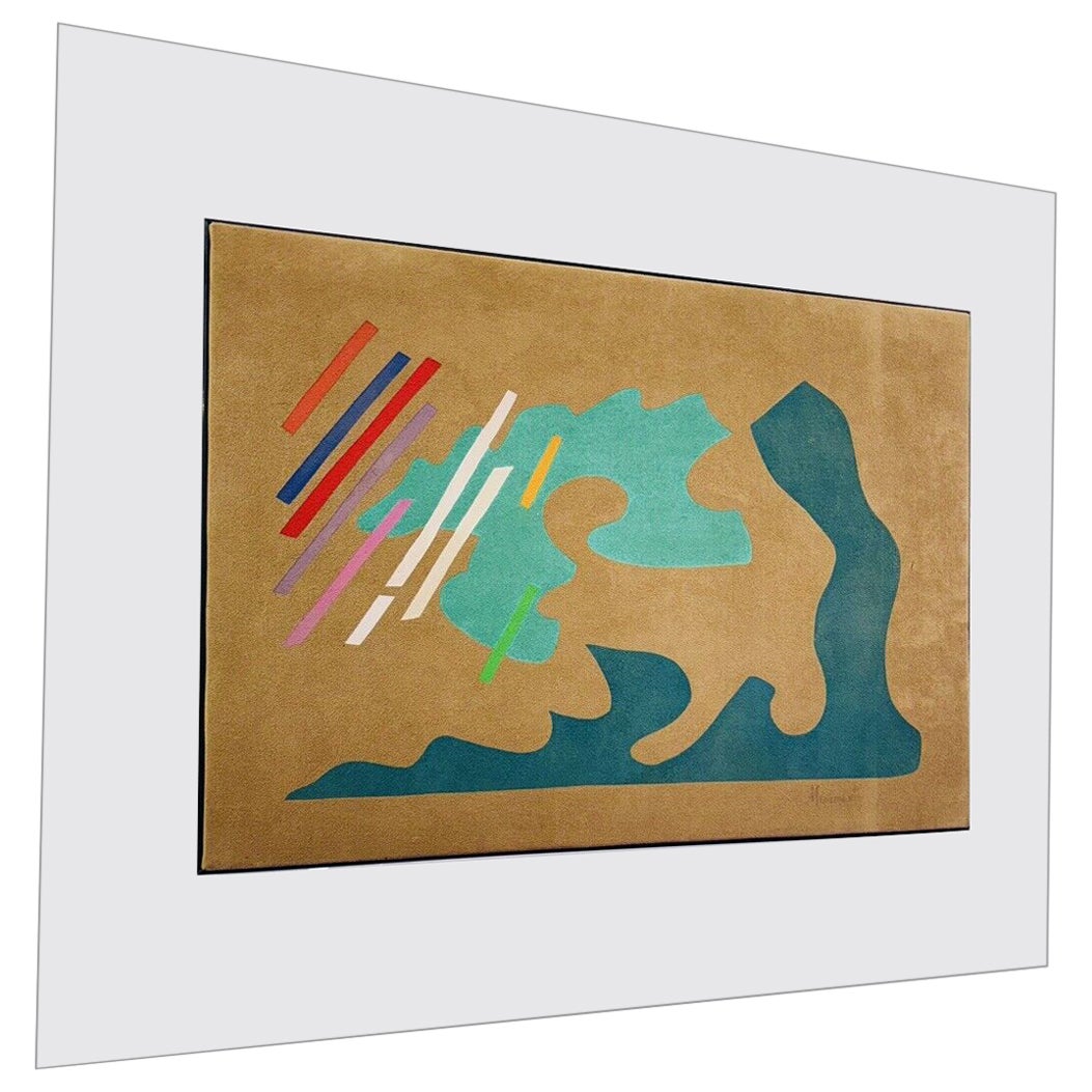 Motion Picture Opera Canvas In Alcantara & Plexiglass Abstract Art Design 1970's For Sale