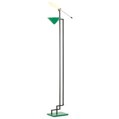 Italian green and black floor lamp - 1970s