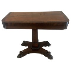 Mesa de cartas y auxiliar antigua de calidad William IV Rosewood