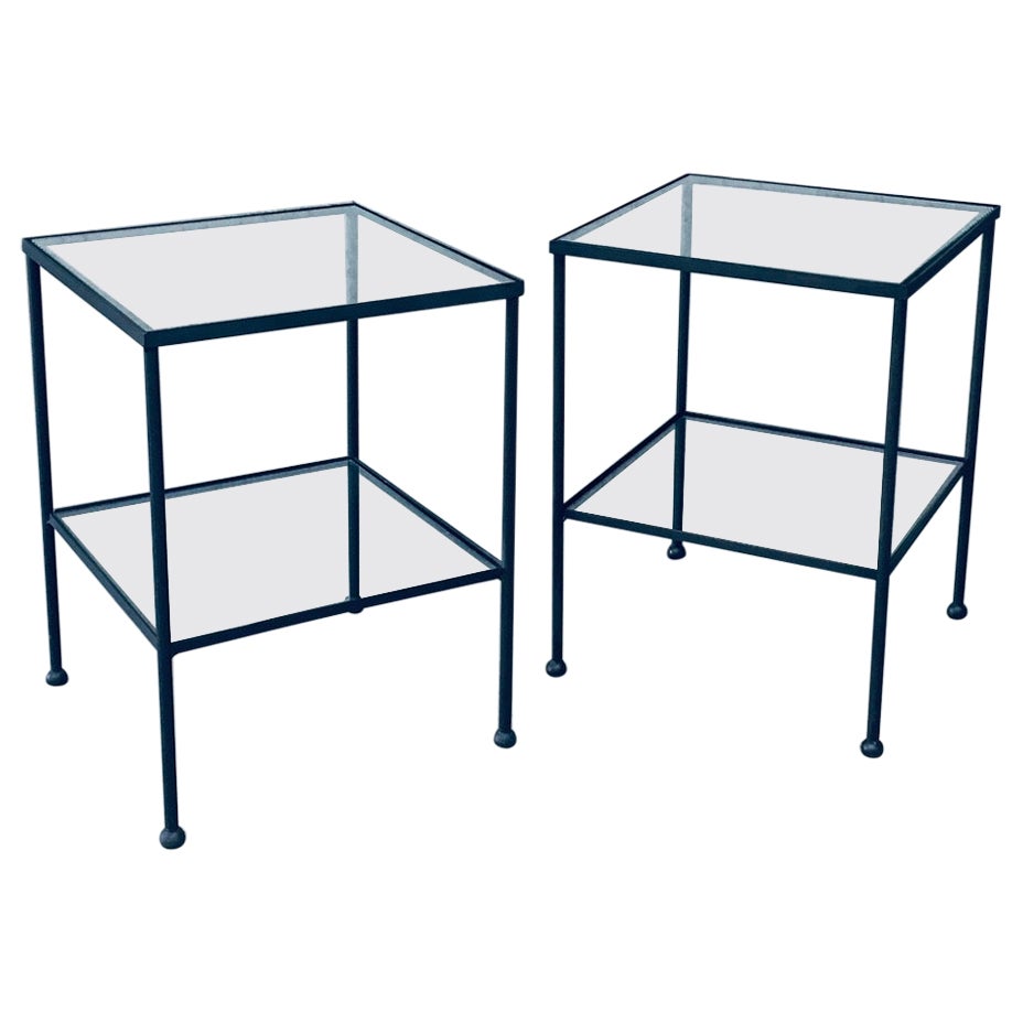 Minimalistisches zweistufiges Beistelltisch-Set im Design, Belgien, 1960er Jahre, 2er Jahre